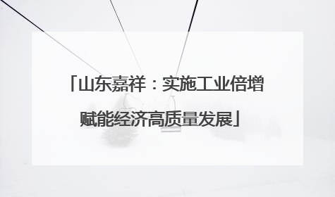 山东嘉祥：实施工业倍增 赋能经济高质量发展